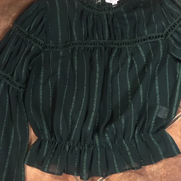 A’GACI Sheer Green Blouse - Picture 4 of 7